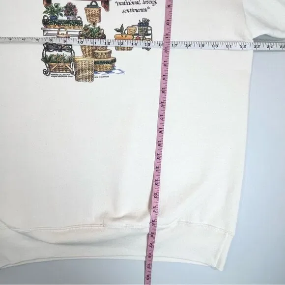 VTG 90s Basket Collector NameMe Calligraphy Graphic Sweatshirt Longaberger XL - Picture 7 of 8